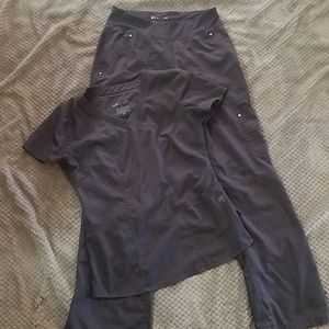 Purple label healing hands gray scrub set XS